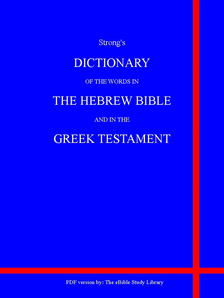 Cover of Strong's Dictionary of Greek and Hebrew
